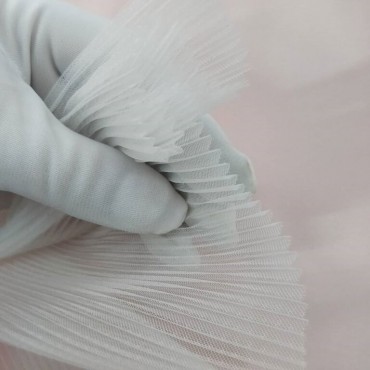 Фатин плиссе белый цвет 1