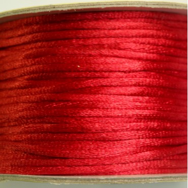 Шнур атласный - цвет красный (50 ярд)