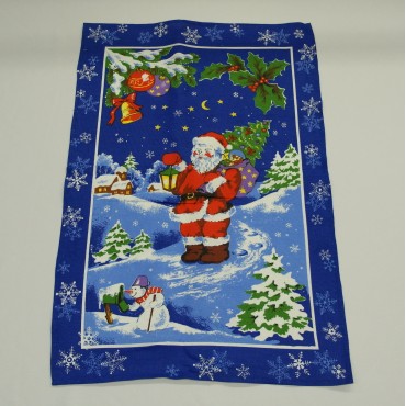 Полотенце в подарок новогоднее - цвет синий
