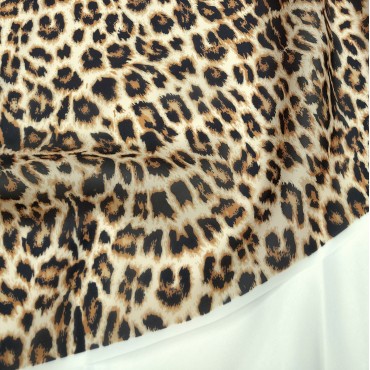Ткань Вуаль матовая с леопардовым принтом