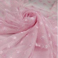 Кружевное полотно розовый цвет ОСТАТОК 260 см