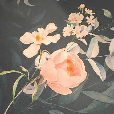 Атлас с блеском Кристалл красивым принтом розы