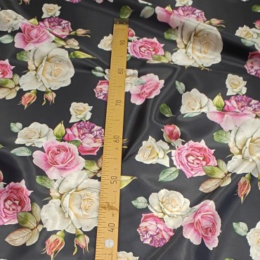 Атлас с блеском Кристалл с красивыми розами