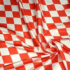 Атлас с блеском Кристалл с красно белыми ромбами Атлас с блеском Кристалл с красно белыми ромбами