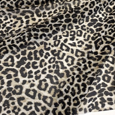 Сетка стрейч бельевая гимнастическая с принтом леопарда Сетка стрейч бельевая гимнастическая с принтом леопарда