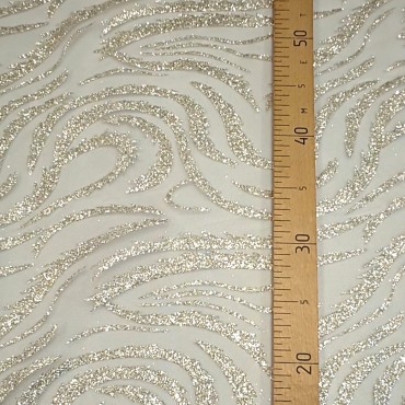 Фатин с глиттером платина 