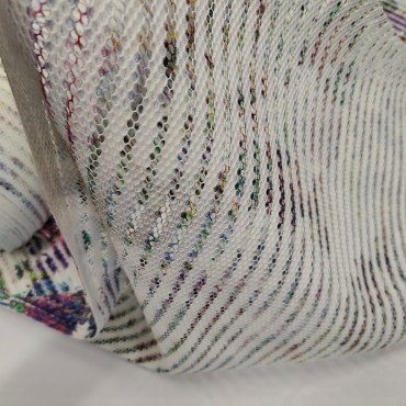 Ткань плательная сетка с цветочным принтом