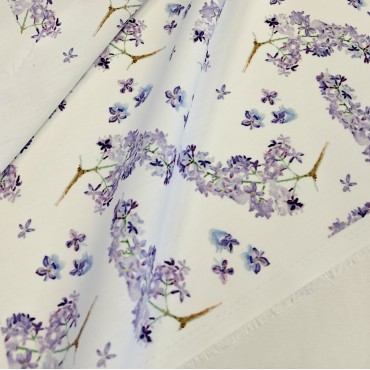 Поплин плательный с красивым рисунком сирени Поплин плательный с красивым рисунком сирени