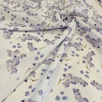 Поплин плательный с красивым рисунком сирени Поплин плательный с красивым рисунком сирени