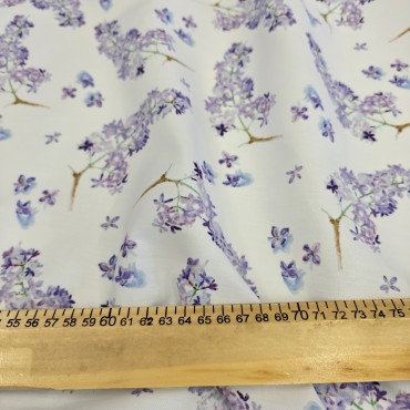 Поплин плательный с красивым рисунком сирени Поплин плательный с красивым рисунком сирени
